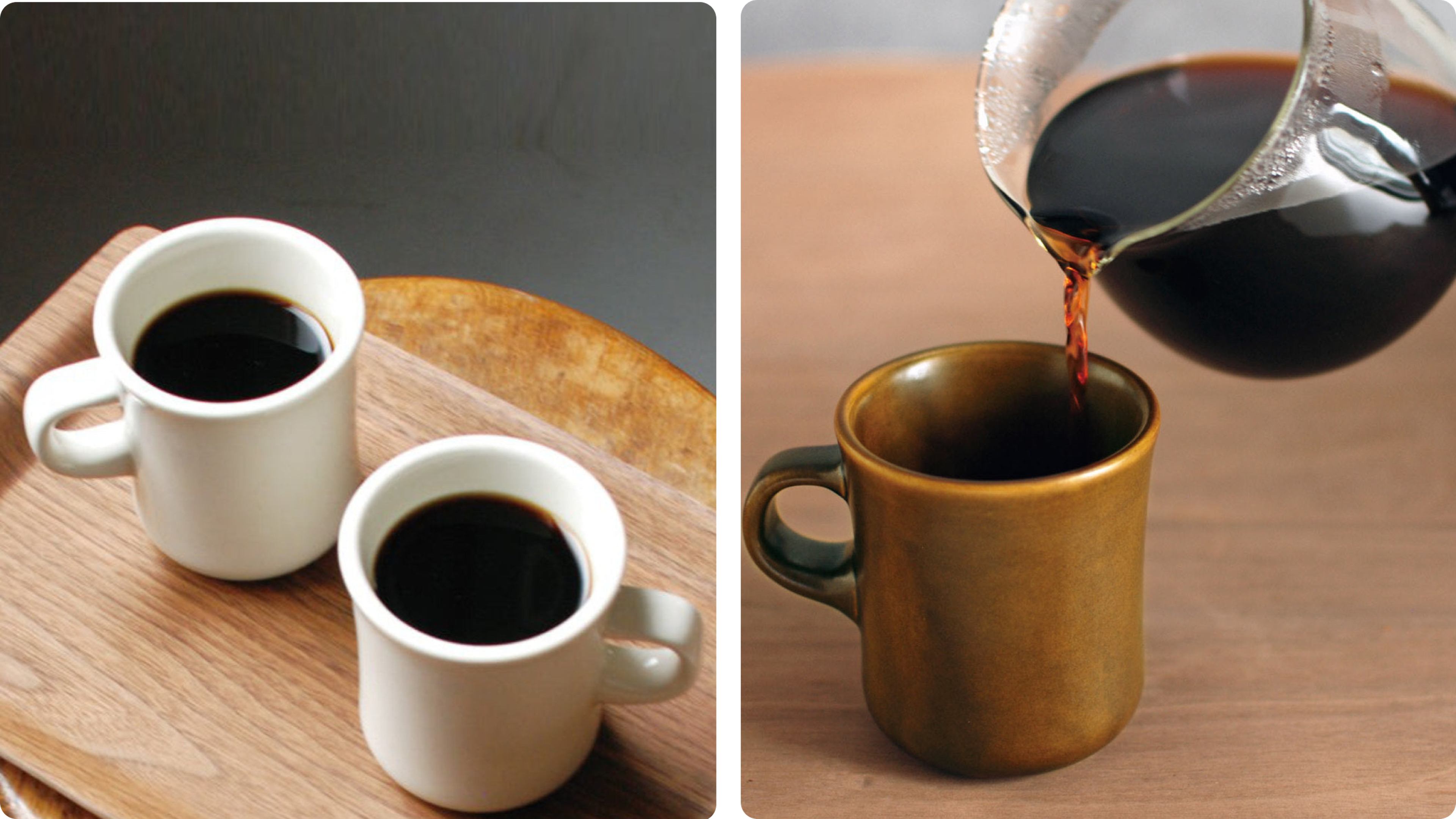 Custom Kinto coffee mug on a desk, modern design with comfortable handle.