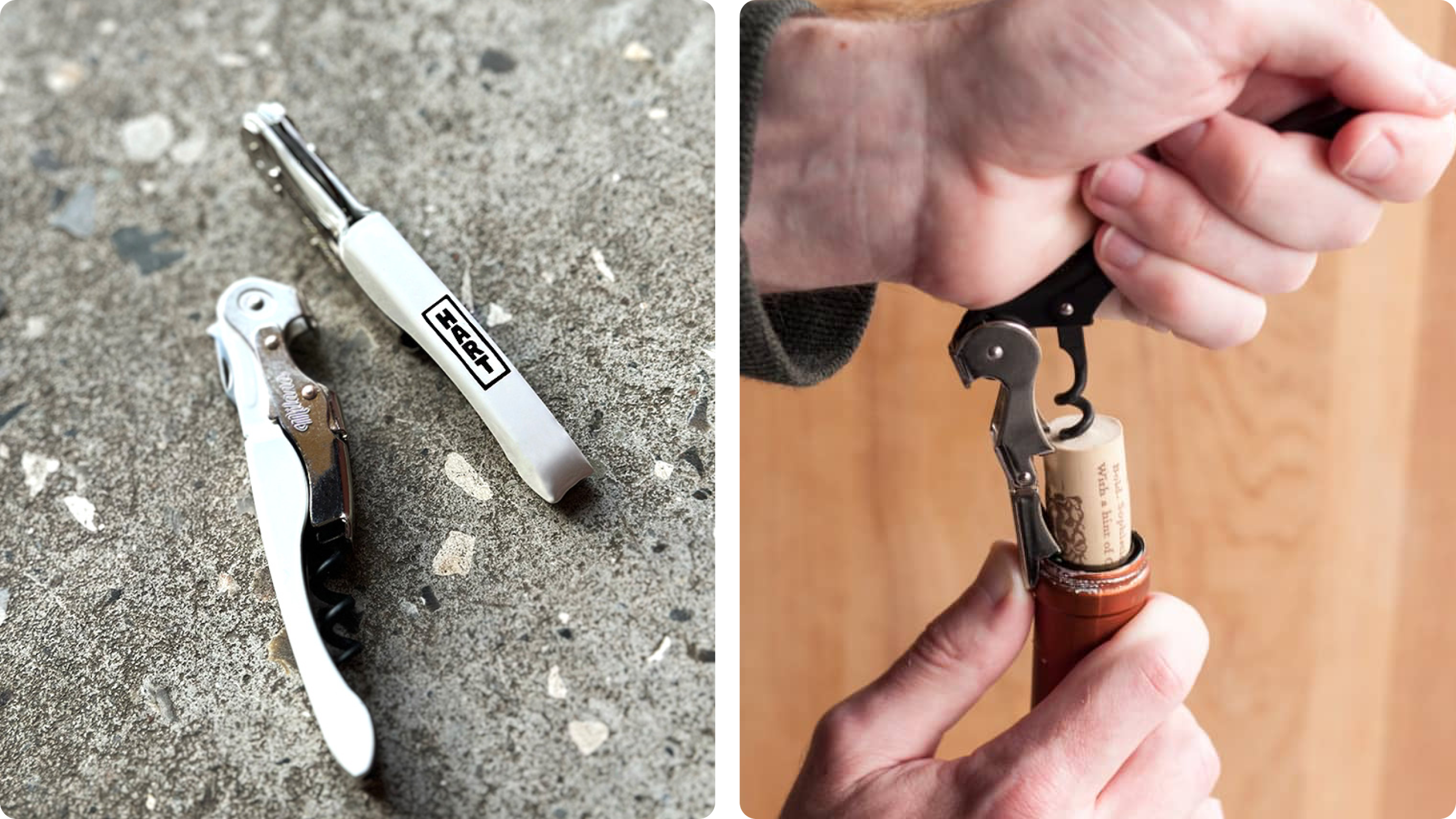 Milano corkscrew with elegant custom print, compact tool for opening wine bottles.