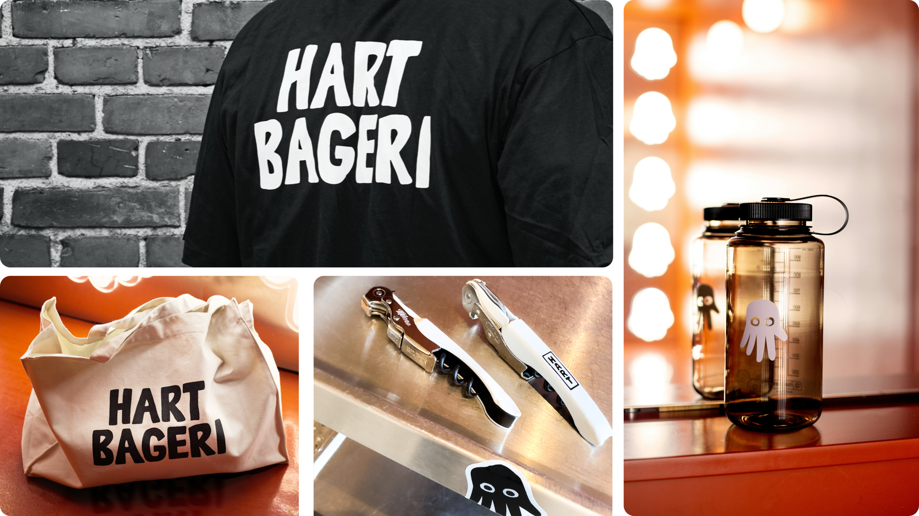 HART Bageri branded apparel with large “HART BAGERI” print on the back of a black T-shirt.