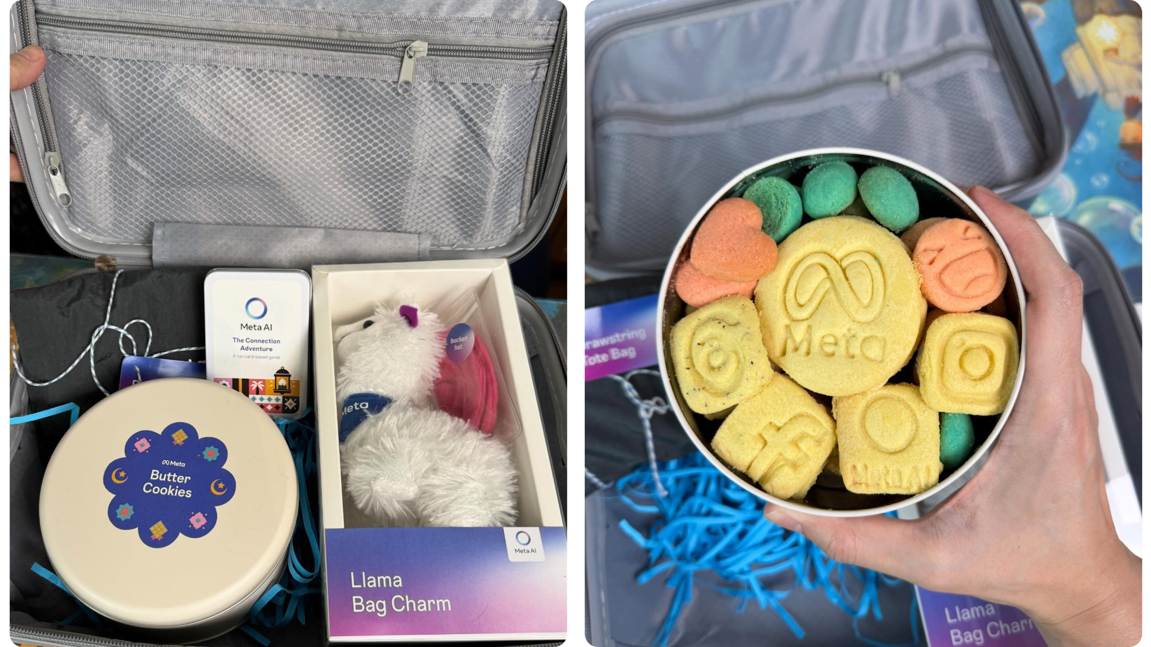 Conference swag bag with plush item, packaged snacks and a practical hero piece