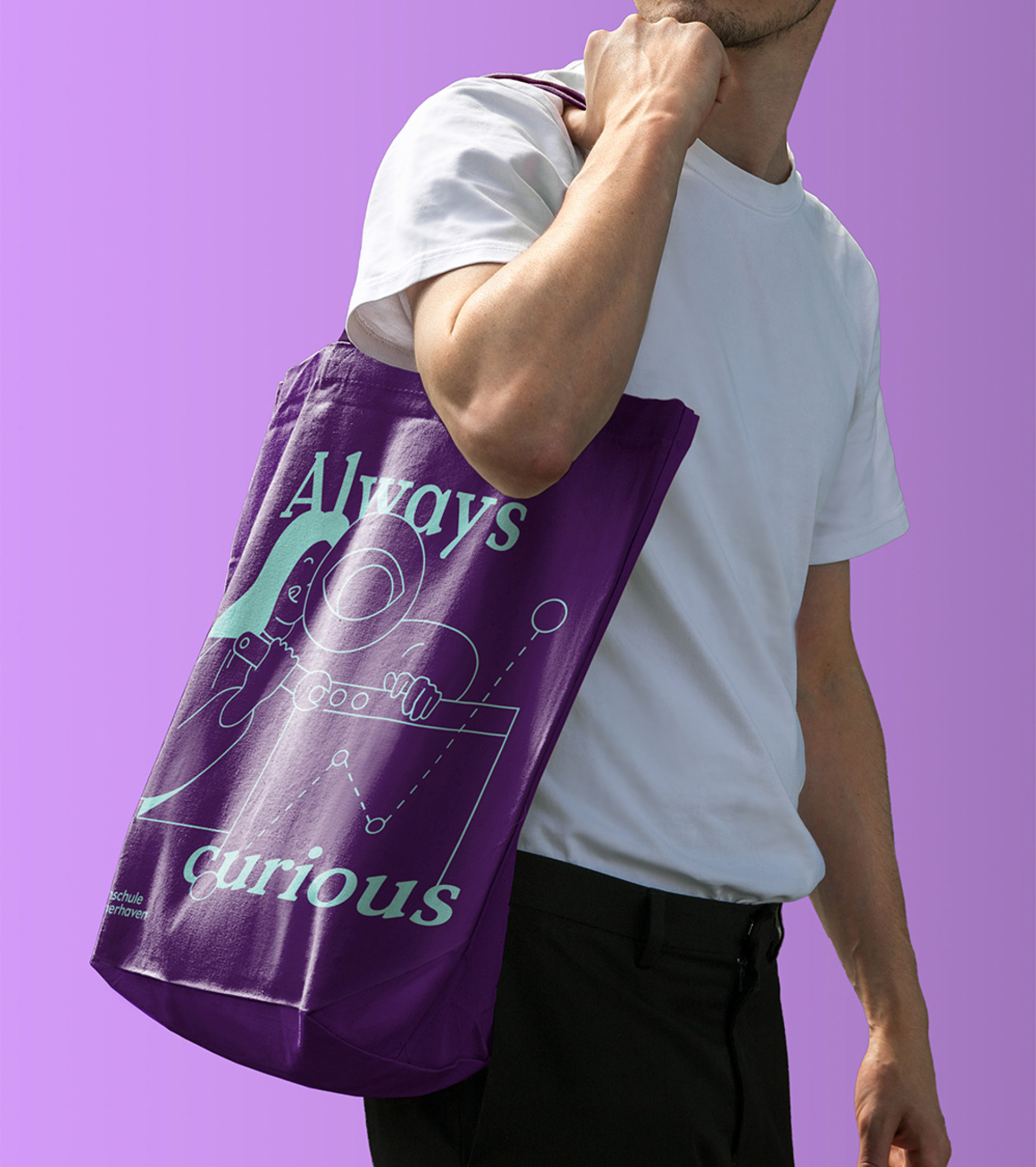 Curious Purple Tote Bag